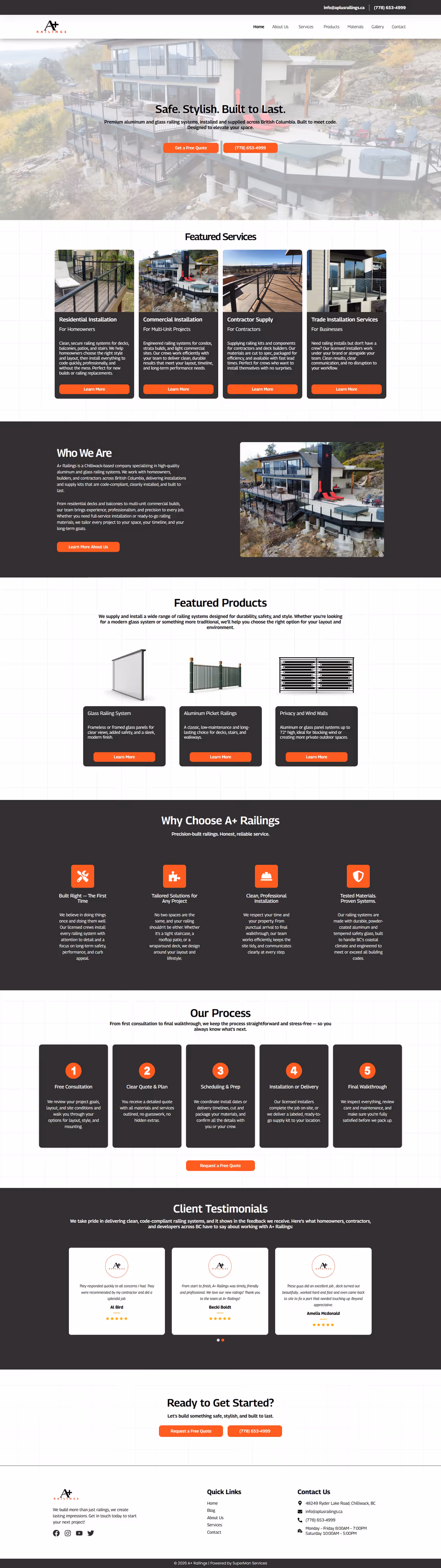 A+ Railings website preview