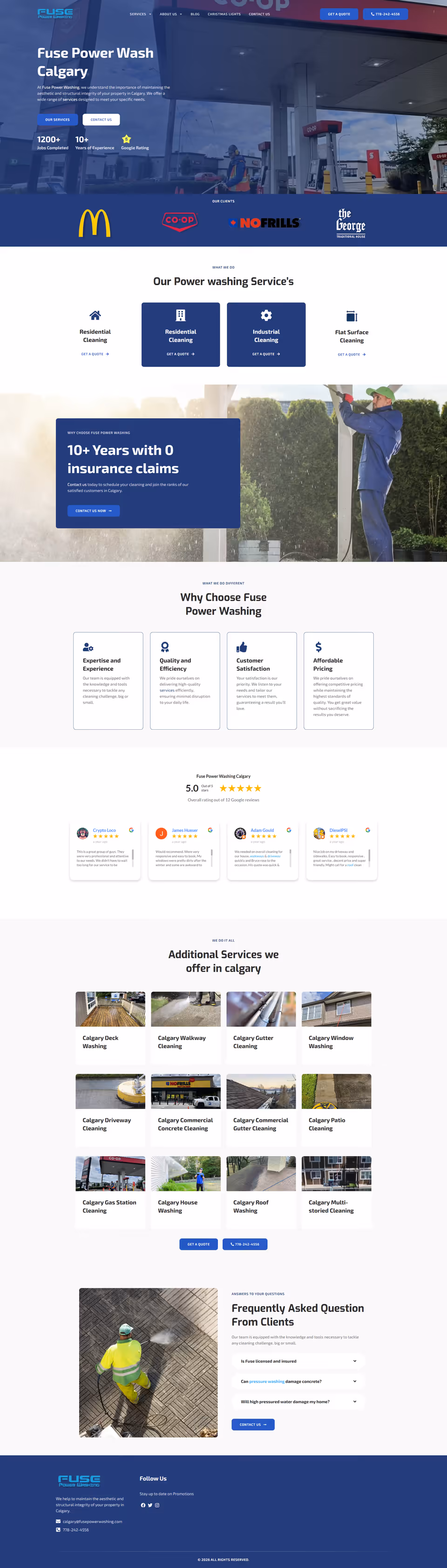 Fuse Power Washing website preview