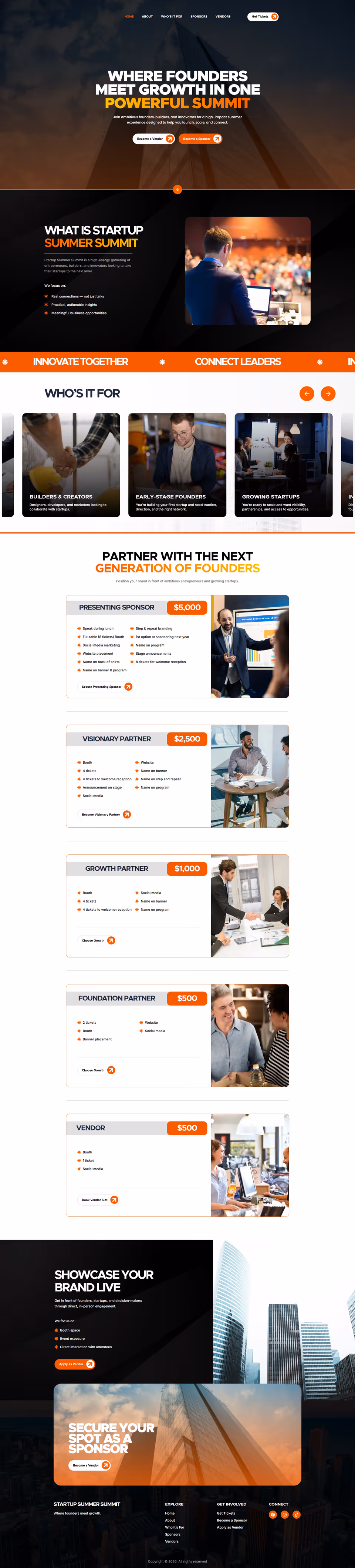 Startup Summer Summit website preview